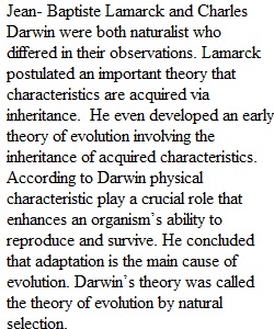 Lamarck vs Darwin